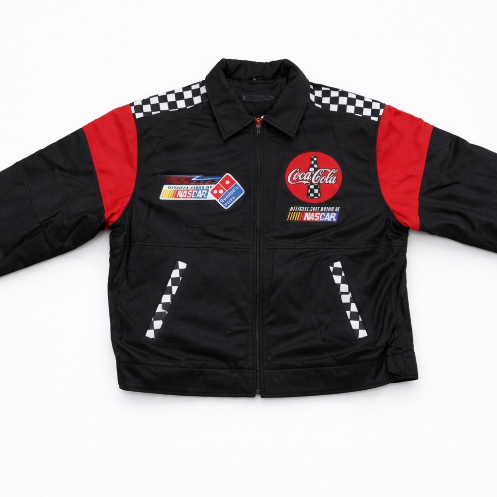 Vintage Coca Cola NASCAR Genuine Leather Racing Jacket XL